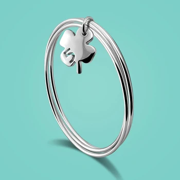 

925 sterling silver bracelet for women.cute a clover pendant design,girls Three-ring bracelet Solid silver bracelet jewelry gift