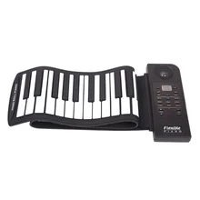 Portable Flexible Digital Keyboard Piano 61 Keys 128 Tones 128 Rhythms Electronic Roll Up Piano Children Toys Built-in Speaker