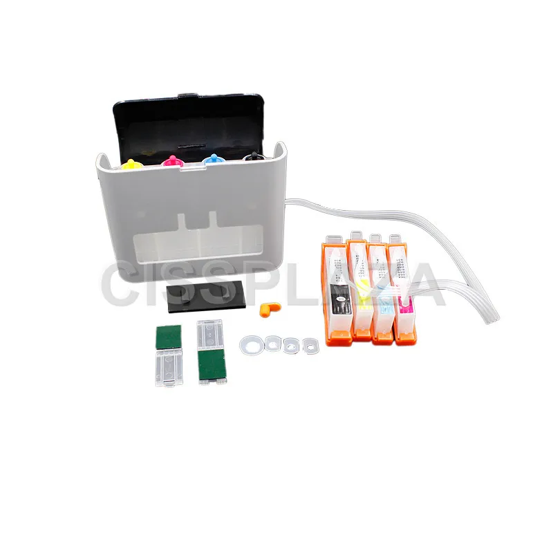 CISSPLAZA 1x 4 color New Luxury CISS with chip Compatible for HP 178 Photosmart 5510 5515 6510 B010b B109a B109n B110a - Цена: US $30.84