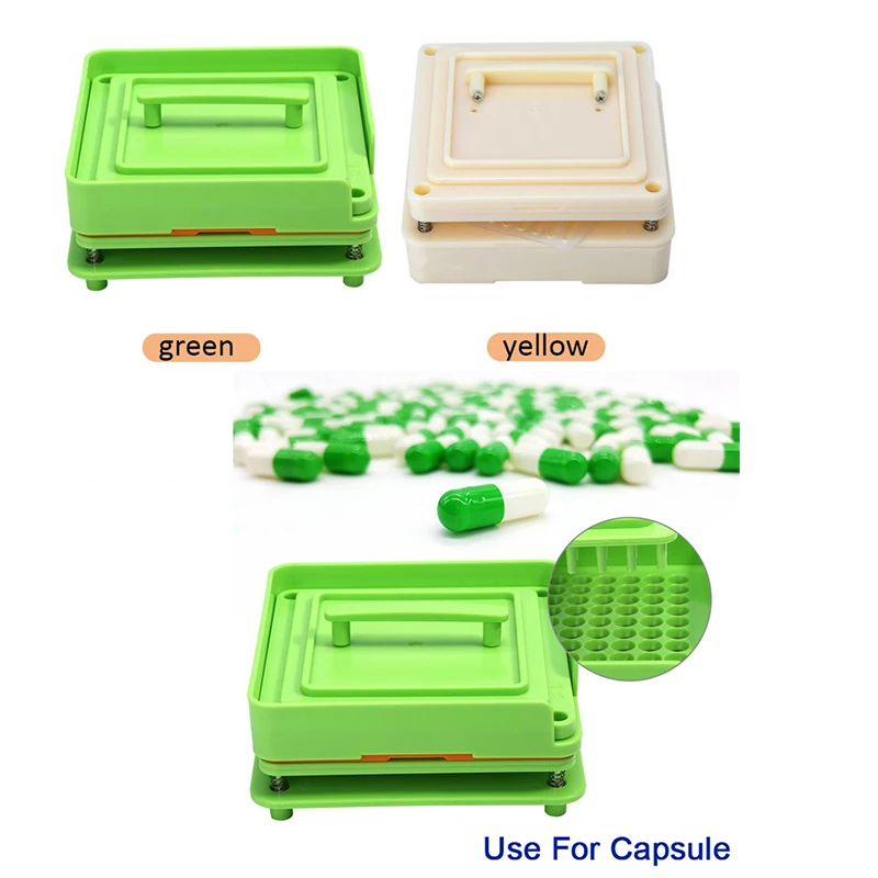 

100 Holes 2 Colors Plastic Capsule Powder Maker Filler Size 0 5 Flates Pharmaceutical Plate Manual Filling Machine Accessories
