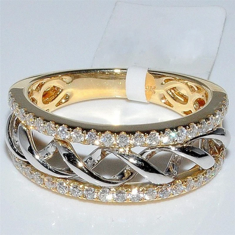 

LISM Luxury Gold Silver Ring Forever Love anelli Cubic Zirconia Ring Wedding Jewelry Engagement Rings For Women Dropship bijoux