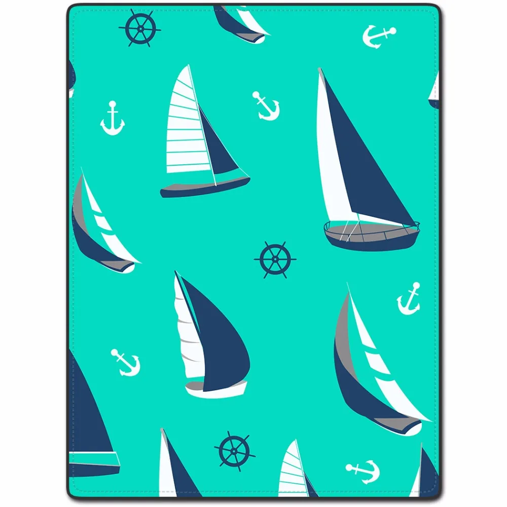 

Blanket Comfort Warmth Soft Plush Easy Care Machine Wash Sailing boat anchor Rudder pattern design Cyan Sofa Bed Throw blanket