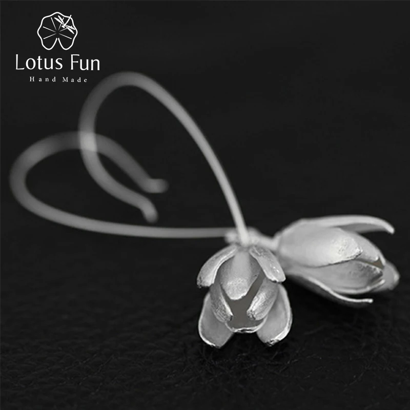 Lotus Fun реальные 925 Серебро Природный Творческий ювелирных украшений ручной работы