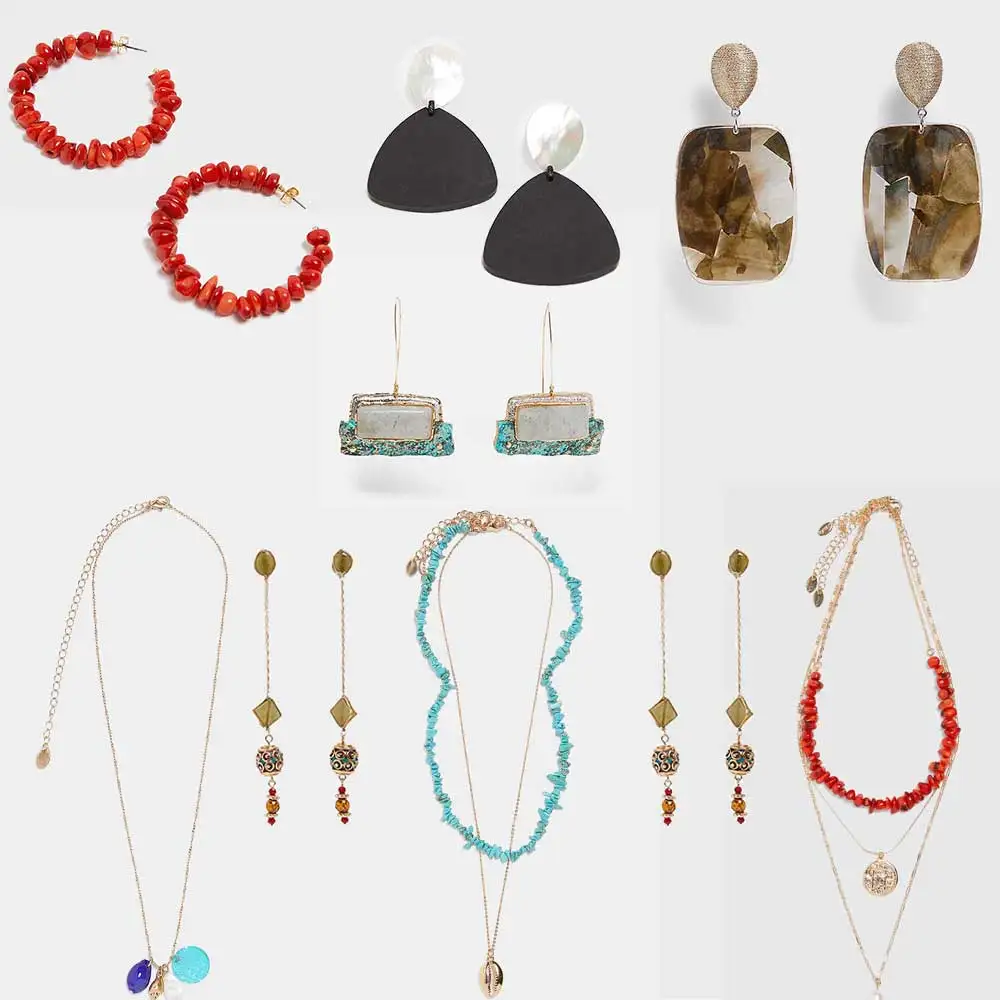 

Flatfoosie 2019 New Resin ZA Drop Earrings Women Vintage Bohemian Statement Ethnic Dangle Earring Fashion Party Wedding Jewelry