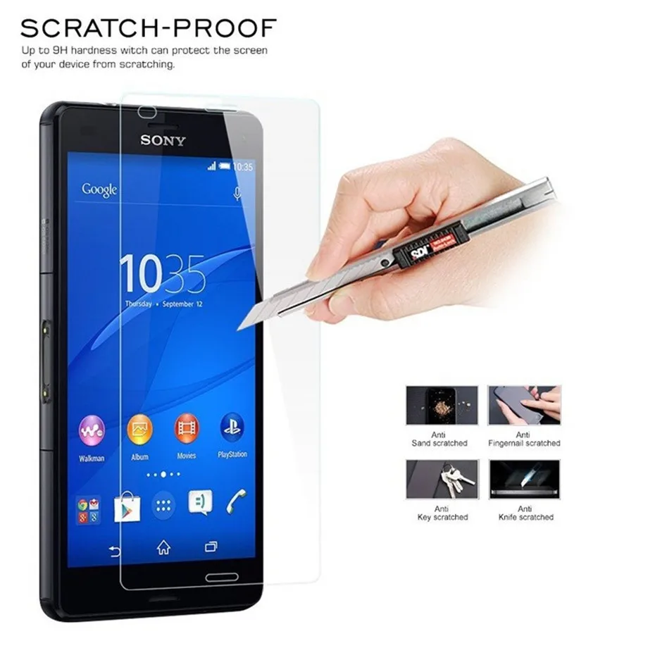 9H ультратонкое закаленное стекло для sony xperia L36H Z1 Z2 Z3 Z4 Z5 Защита экрана C3 C4 C5 M2 M4