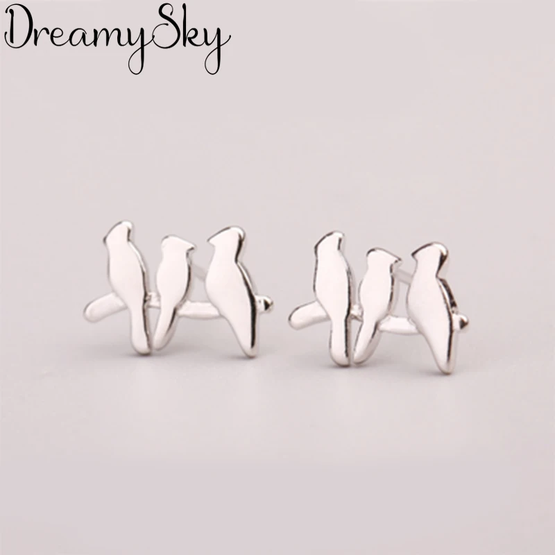 

Fashion 925 Sterling Silver Bird Earrings For Women Female Luxury Brand Stud Earring Bijoux Femme Gifts oorbellen joyas de plata