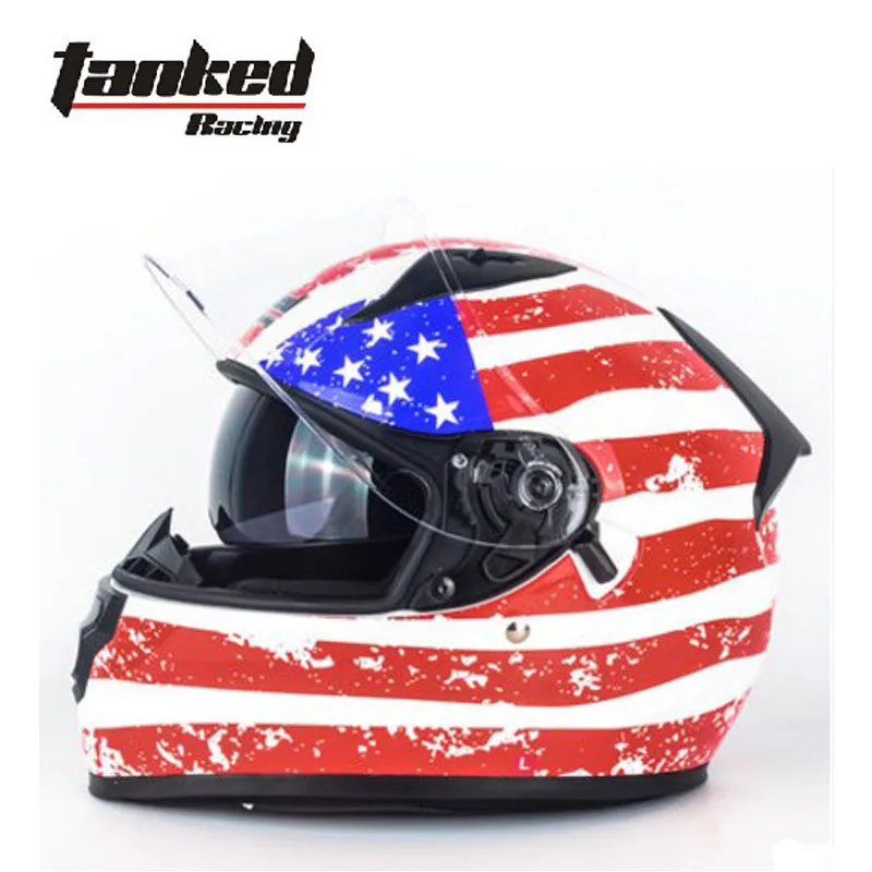 Зимние Германия Tanked Racing полный уход за кожей лица мотоциклетный шлем ABS двойной линзы мотоциклетные шлемы Moto для верховой езды оборудование средства защиты