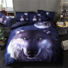 Комплект постельного белья «волк», 3 шт., 3D одеяло с изображением животных, пододеяльник, набор постельного белья, постельный комплект для детской кровати