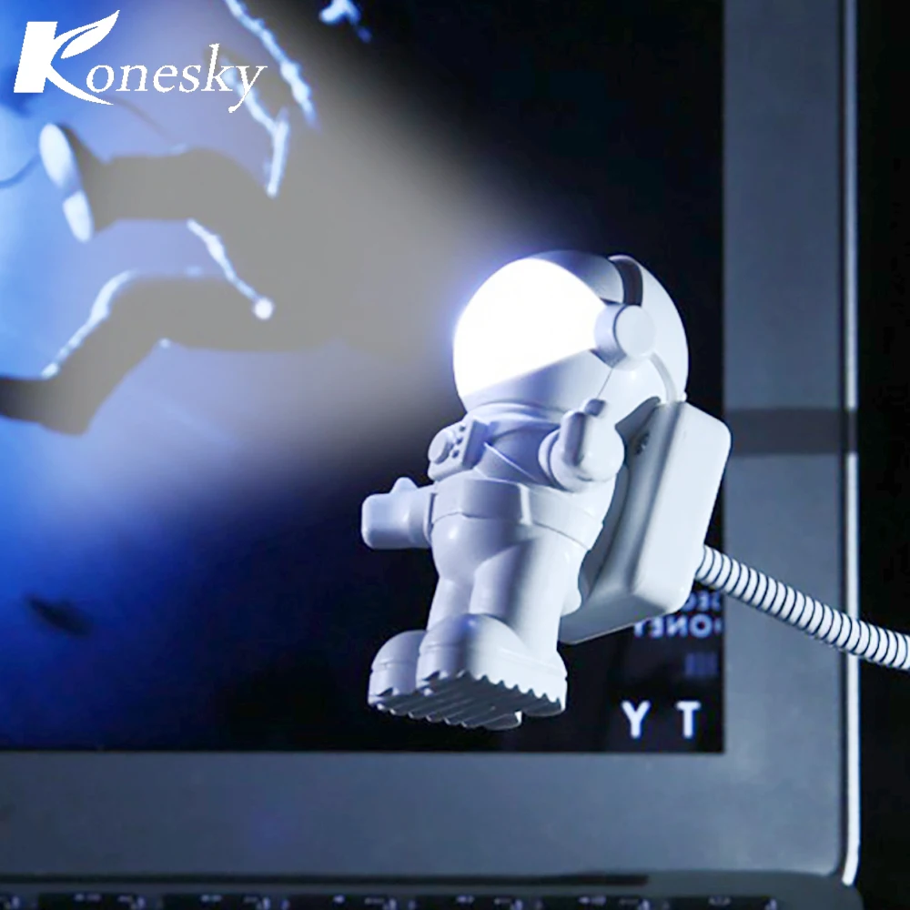 

Mini Reading Lamp USB Tube For Computer Laptop PC Notebook Pure White Portable Spaceman Astronaut LED Night Light Adjustable