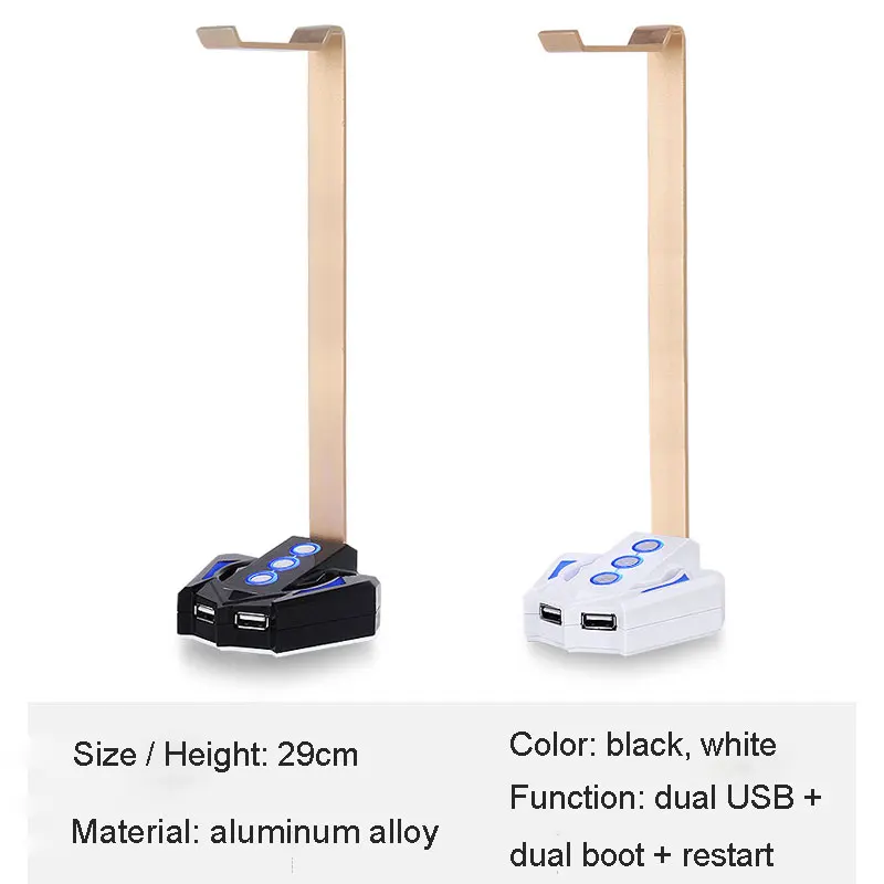 Headphone Accessories Headphone Bracket For Computer Desktop Switch Extension Switch Button Dual USB