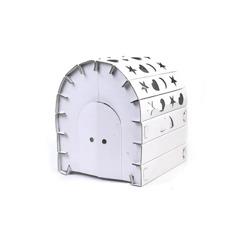 3D натуральный картонный дом модель детей развивающий для самостоятельного изготовления Кукольный дом, игрушки Семейная Игра детская живопись игрушка комплект ракеты подарок - Цвет: White Color House