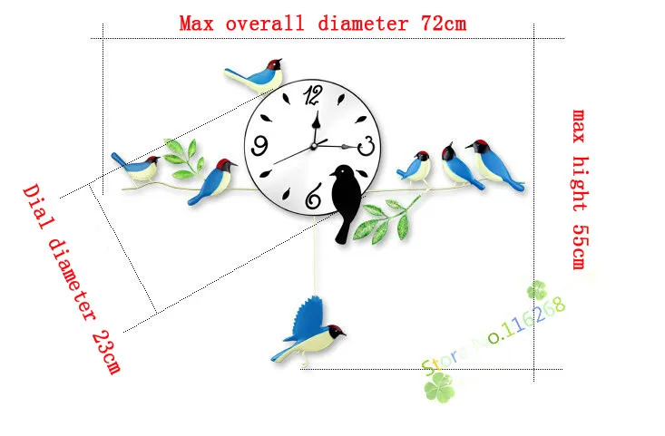 Настенные часы с птицей настенные часы украшение для дома Декор одиночные часы картина Морден дизайн птицы уникальный подарок ремесло t65