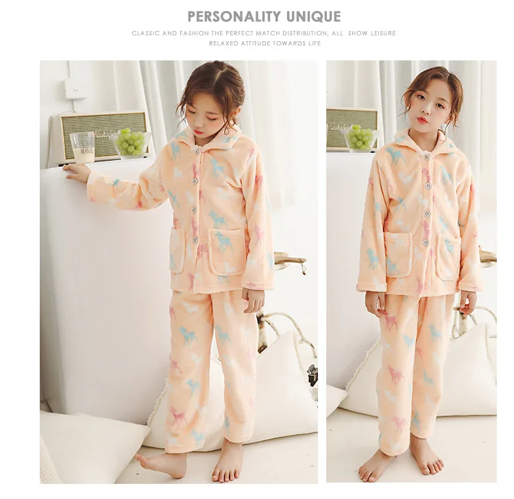 Детская зимняя Фланелевая Пижама для мальчиков детская бархатная одежда для сна для девочек пижама с героями мультфильмов, пижамный комплект, осенняя одежда унисекс, 2 предмета