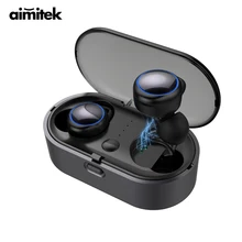 Aimitek W9 TWS Bluetooth 5,0 наушники мини настоящие беспроводные стерео наушники гарнитуры с микрофоном зарядная коробка для смартфона