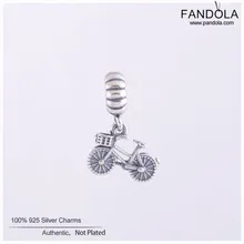 Стерлингового серебра 925 подвеска в форме велосипеда бусины для изготовления ювелирных изделий Подходит для женщин Подвески Серебро 925 браслет