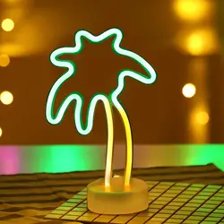 Кокосовой пальмы модель неоновые декоративные лампы AA Батарея зарядки ночные огни мини Портативный Книги по искусству деко Night лампы для