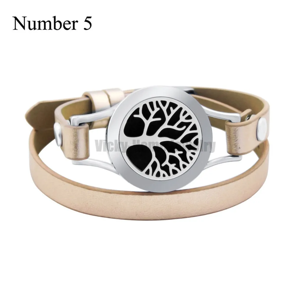 ZP-BS079-5 Diffuser Leather Locket Bracelet_