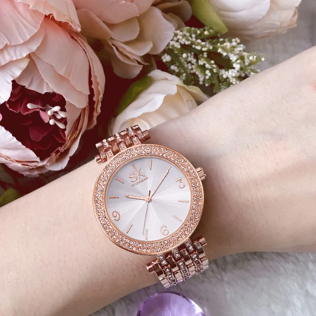 Shengke Rose Gold Watches Women Brand Luxury Crystal Bracelet Watches Reloj Muje Shengke Rose Gold Watches Women Brand Luxury Crystal Bracelet Watches Reloj Muje