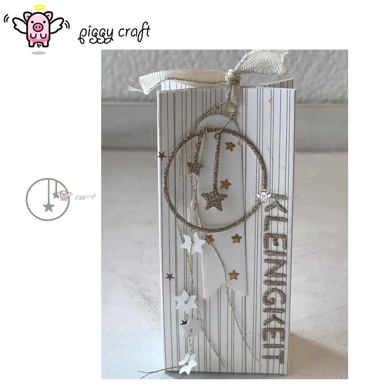 

Piggy Craft metal cutting dies cut die mold Star chain round frame Scrapbook paper craft knife mould blade punch stencils dies