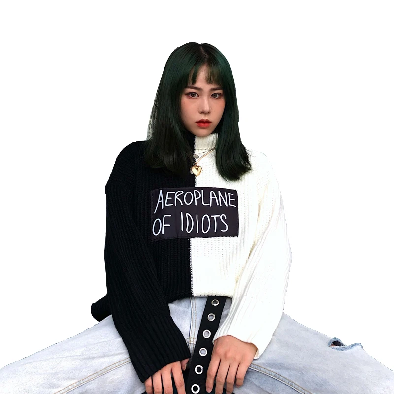 Skup 2019 jesień i zima kobiety sweter z dzianiny sweter z długim rękawem Casual sweter z golfem kobiet Jumper Pull Femme topy R917