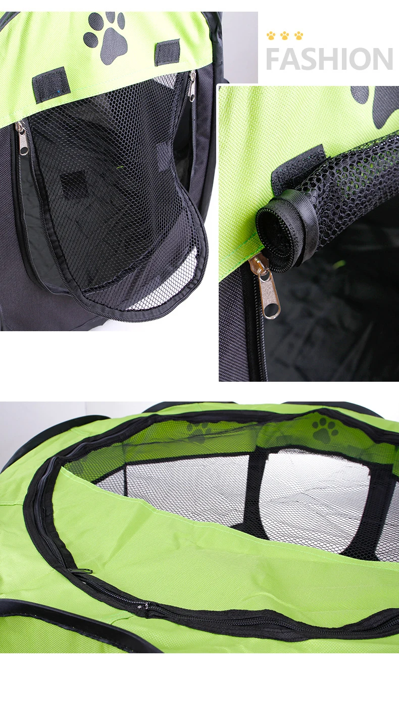 Portable Folding Pet Tent Breathable Dog Cat House Cage Playpen Puppy Kennel Easy Operation Octagonal Fence Outdoor Supplies (6)