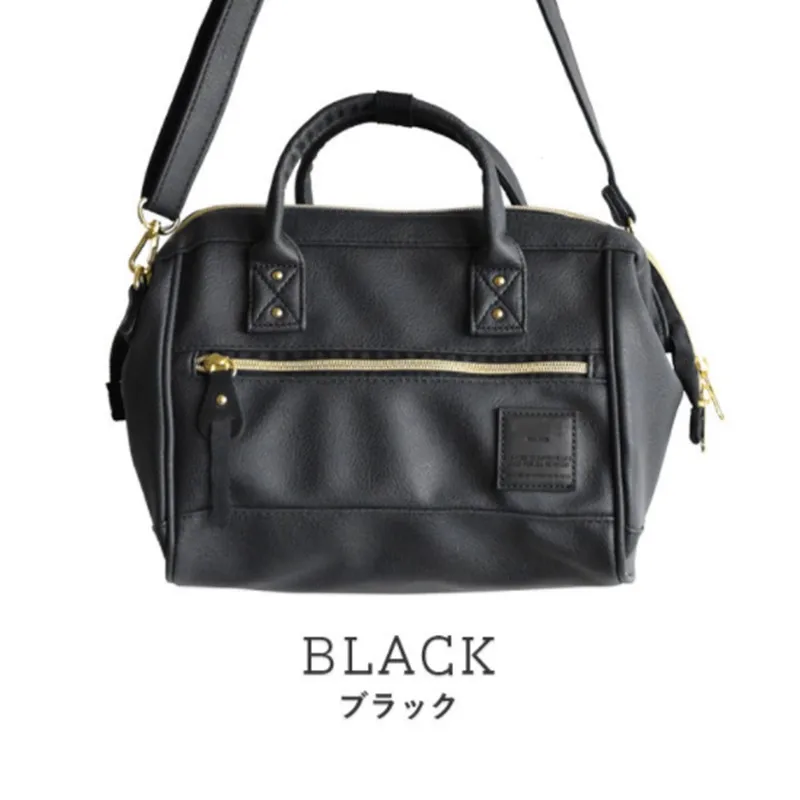 Японские сумки для женщин Boston сумка женская брендовая дизайнерская сумка на плечо Повседневная хозяйственная сумка из искусственной кожи одноцветная сумка - Цвет: Black