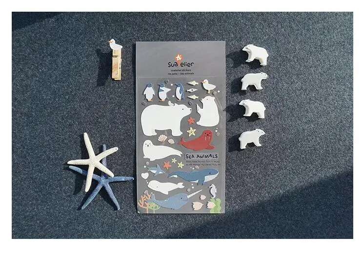 Привет полярный медведь милый ПВХ стикер 15*11 см DIY альбом дневник изделия для декорации 1 шт