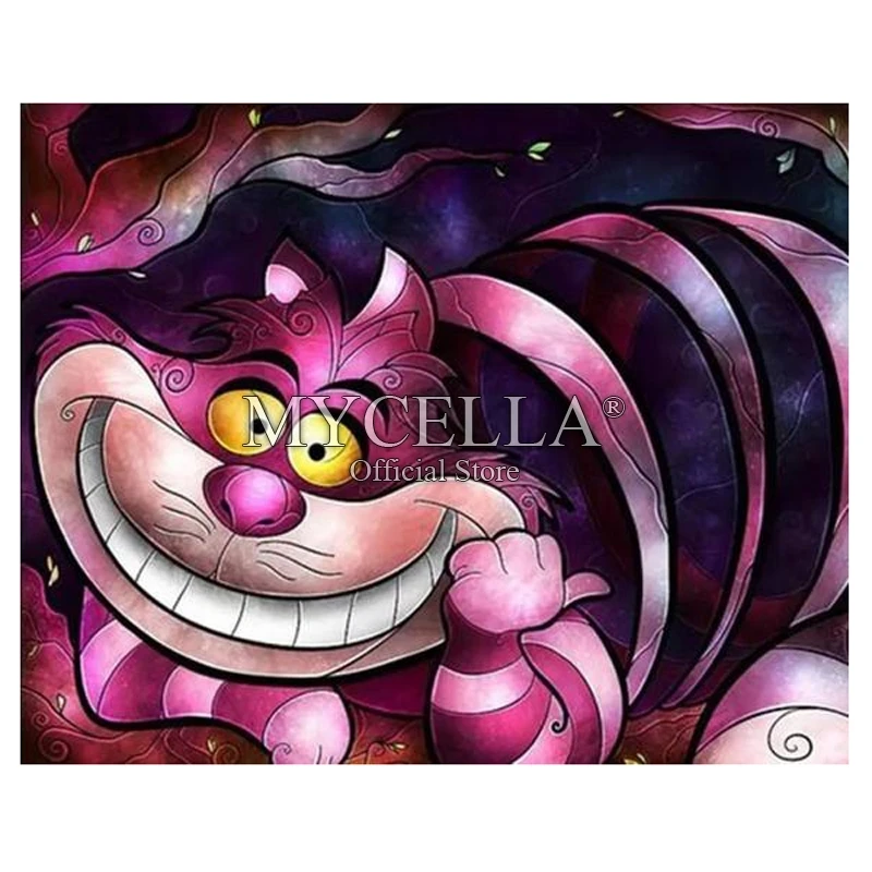 

Alice in Wonderland Cat 5D Diamond Painting Kit Cartoon Diamond Embroidery Cross Stitch DIY Rhinestone Mosaic Full Wall Decor