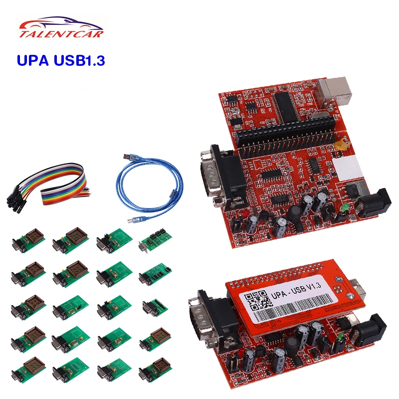 Высокое качество с адаптерами UPA-USB V1.3 Программист Полный комплект Неохлаждаемый параметрический усилитель с USB