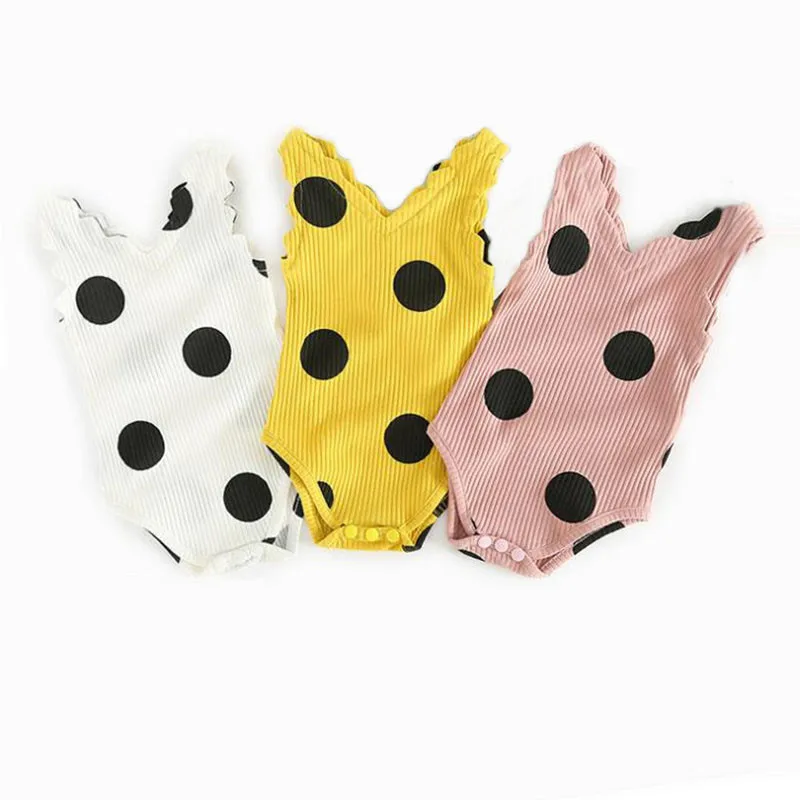 

One-piece Baby Girls Bodysuits Newborn Kids Jumpsuit Baby Girls Sleeveless V-Neck Cotton Infant Baby Customer