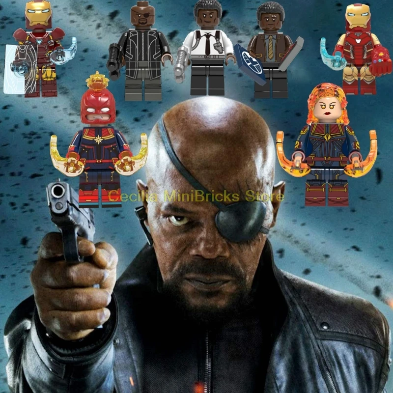 

Legoing Avengers Endgame Marvel Super Heroes Nick Fury Black Widow Captain Marvel Iron Man Building Blocks legoings Hulk Thor