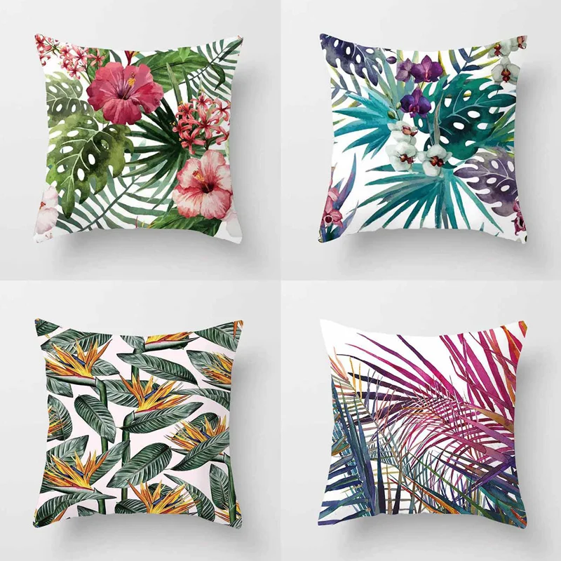 New Pillow Cases plant Printed Pillow Case Cover Square 45cm*45cm Polyester Pillowcase Home Decorative zara*women 1pcs
