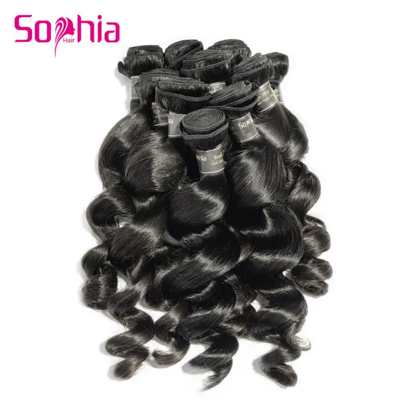 

Wholesale Brazilian Virgin Hair Loose Wave 10 Bundles 10"~30" Unprocessed Virgin Brazilian Loose Wave Human Hair Extension 1000g