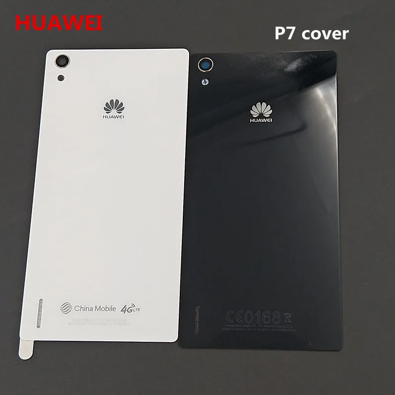 

Original Rear Housing Cover For Huawei Ascend P7 Smooth Glass Back Door Replacement Hard Case Adhesive Sticker included 2 Colors