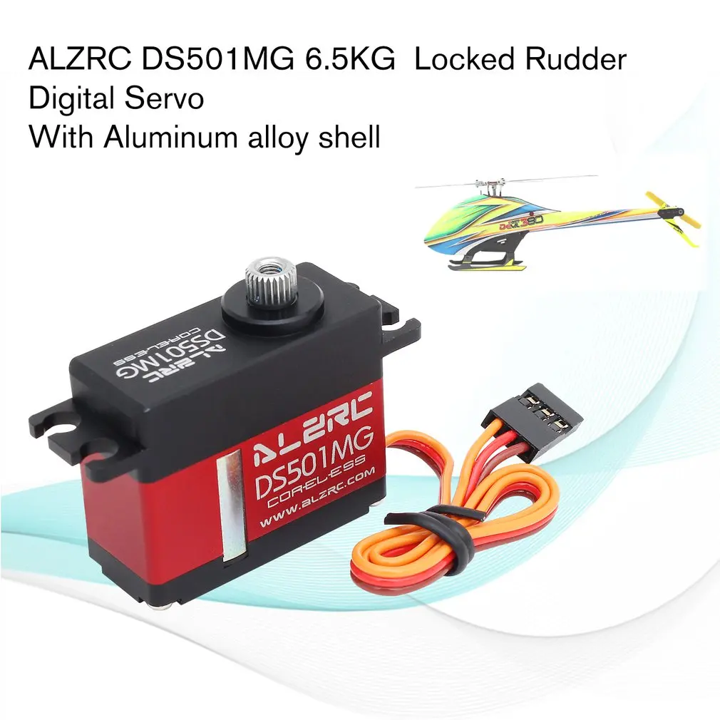 

ALZRC DS501MG 4.8V-8.4V 6.5KG Medium Digital Metal Locked Rudder Large Torque Servo For RC Helicopter Drone Accessories