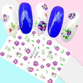 

Top Quality 3D Embossed Nail Sticker Flower Adhesive DIY Manicure Slider Nail Art Tips Decorations Decals
