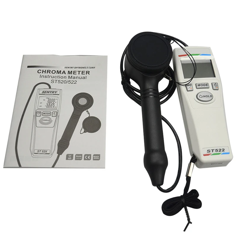 

Light Luminance Color Coordinate Chroma Light Meter Plus Temperature Brightness LED Lamps Color Tester SENTRY ST-522