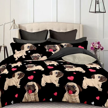 

Cute Dog / cat printed bedding set Double Queen King Twin Sizes Animal Duvet Cover set with pillowcases pet Bed Lines new 3pcs