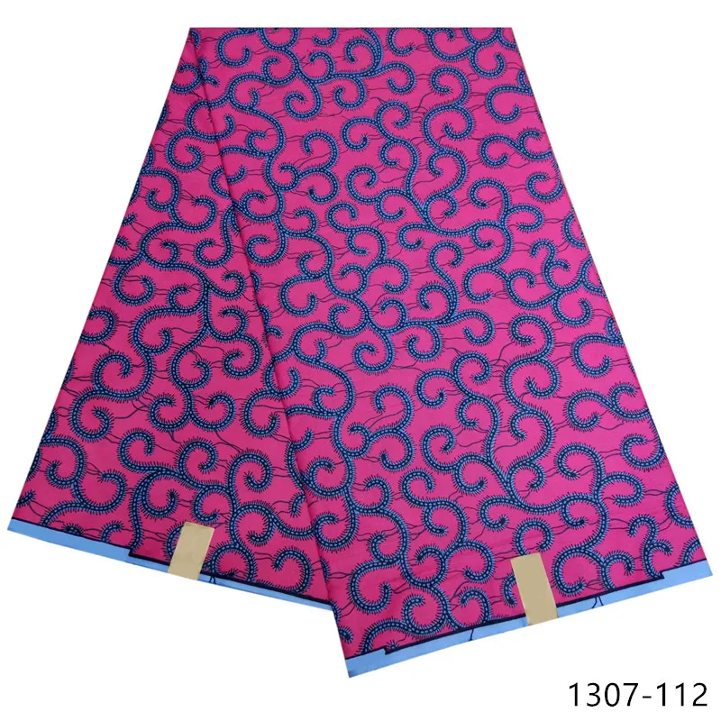 

New Arrival African Wax Fabric 6 Yards Real Wax Fabric African Wax 100% Polyester Fabric Wax Print Fabric 1307-111