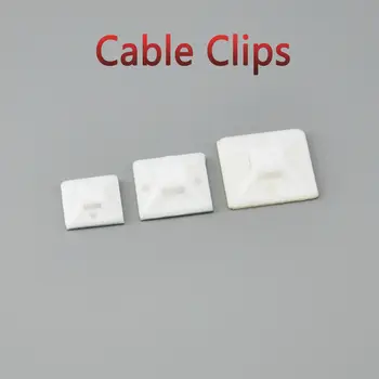 100Pcs Self Adhesive Cable Tie Mounts 20*20รถ Tie คลิปผู้ถือแบนผู้จัดวาง clamp สีขาวสีดำ 1
