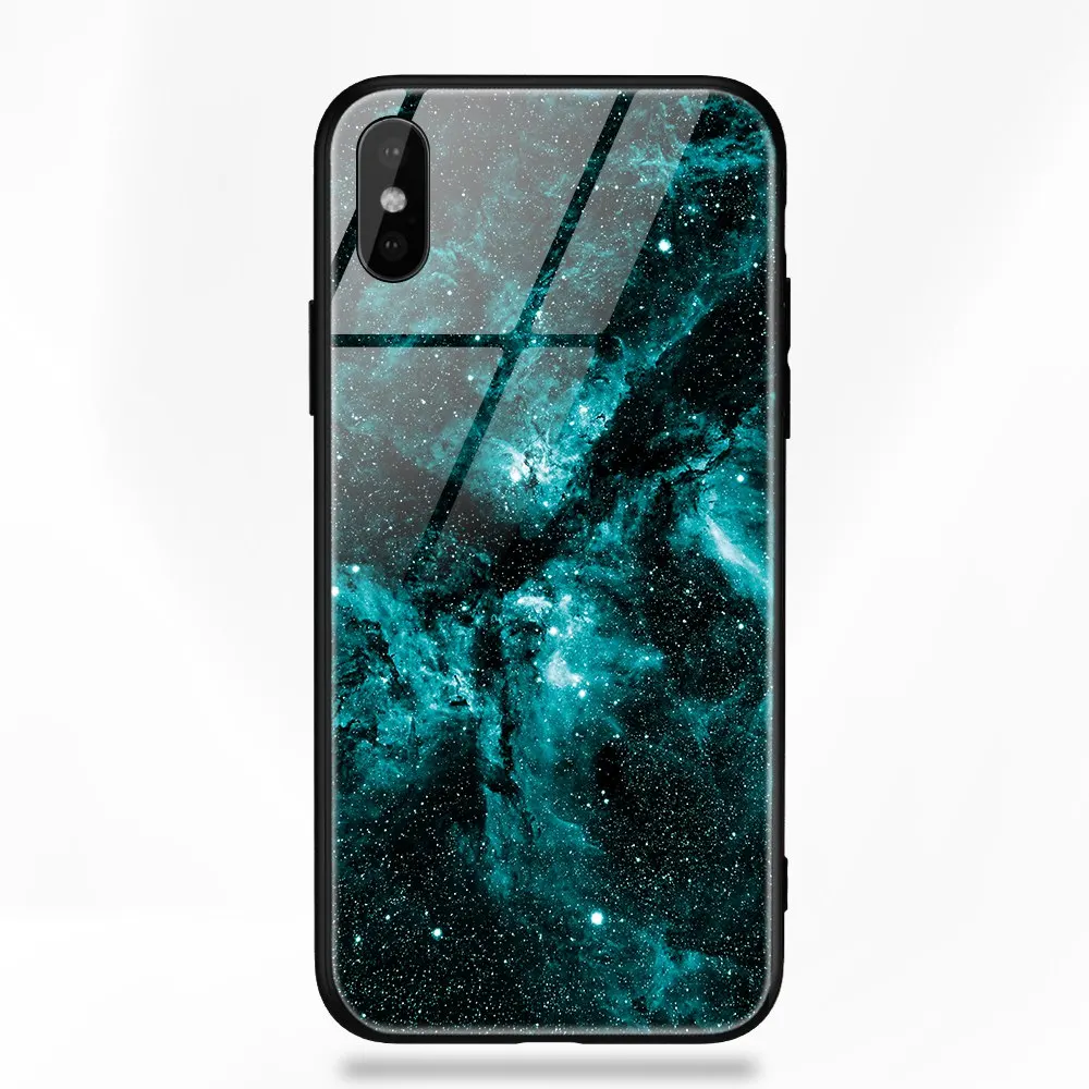 TOMKAS чехол из закаленного стекла для iPhone XS Max XR XS силиконовый чехол для телефона с изображением звезд для iPhone X 10 XS XR Роскошный чехол s TPU - Цвет: 19