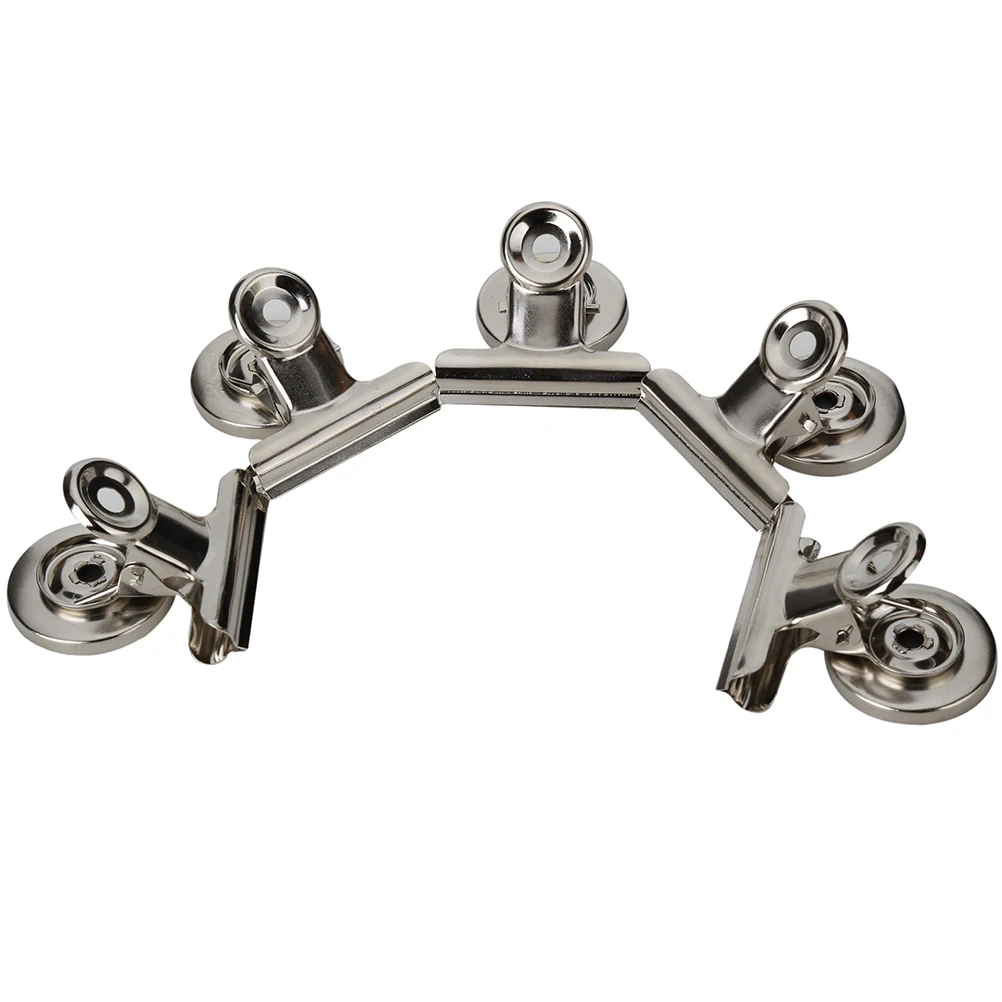 5pcs/pack Mini Bulldog Clips Letter Clips Silver Metal Paper
