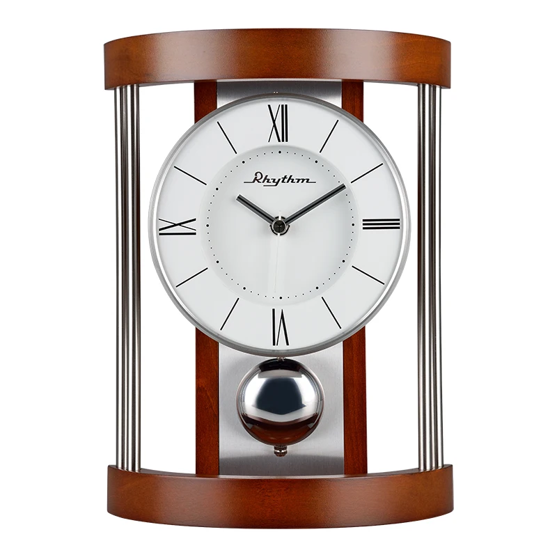 Brand New High end Brown Solid Wood Desk Clock Silent Quartz Movement