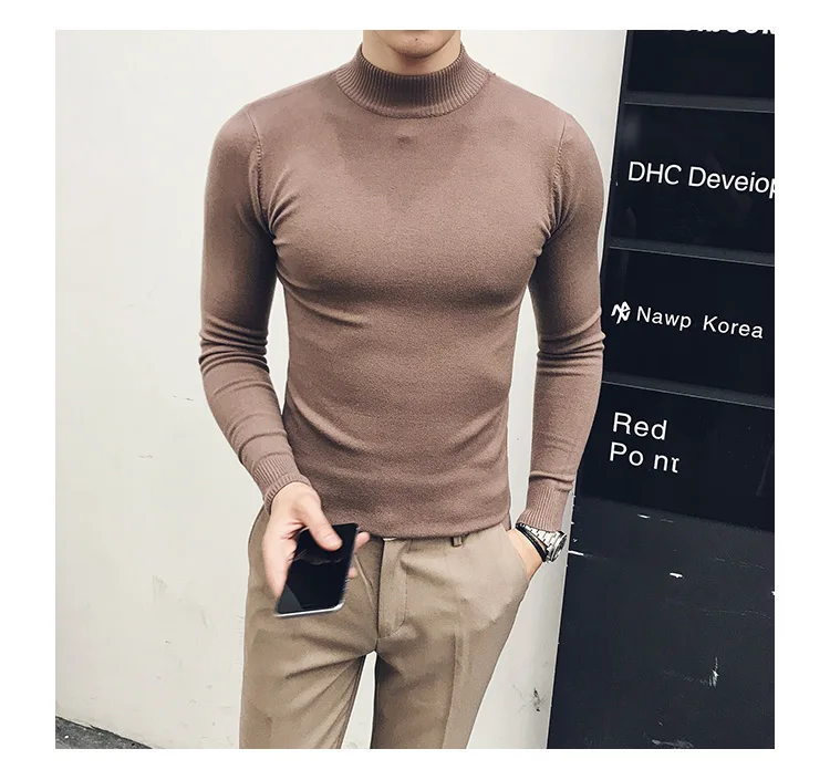best sweaters for men MRMT 2022 Brand Autumn New Knitting Men's Sweater Pullover for Male Half High Collar  Sweater sweater crewneck