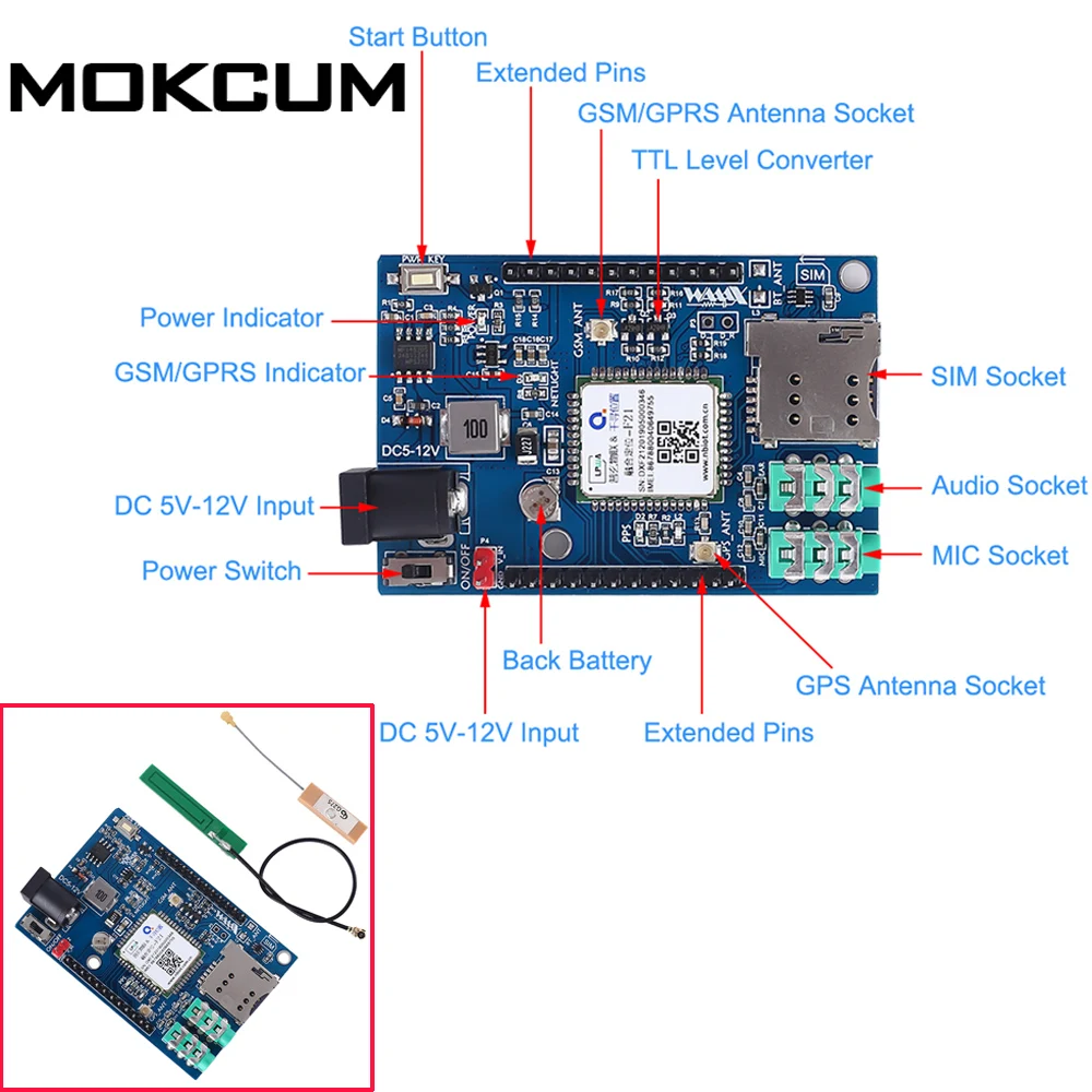 Беспроводной модуль A7 GSM GPRS gps 3 в 1 модуль щит DC 5-9 В для Arduino STM32 51MCU поддержка голосового короткого сообщения Универсальный