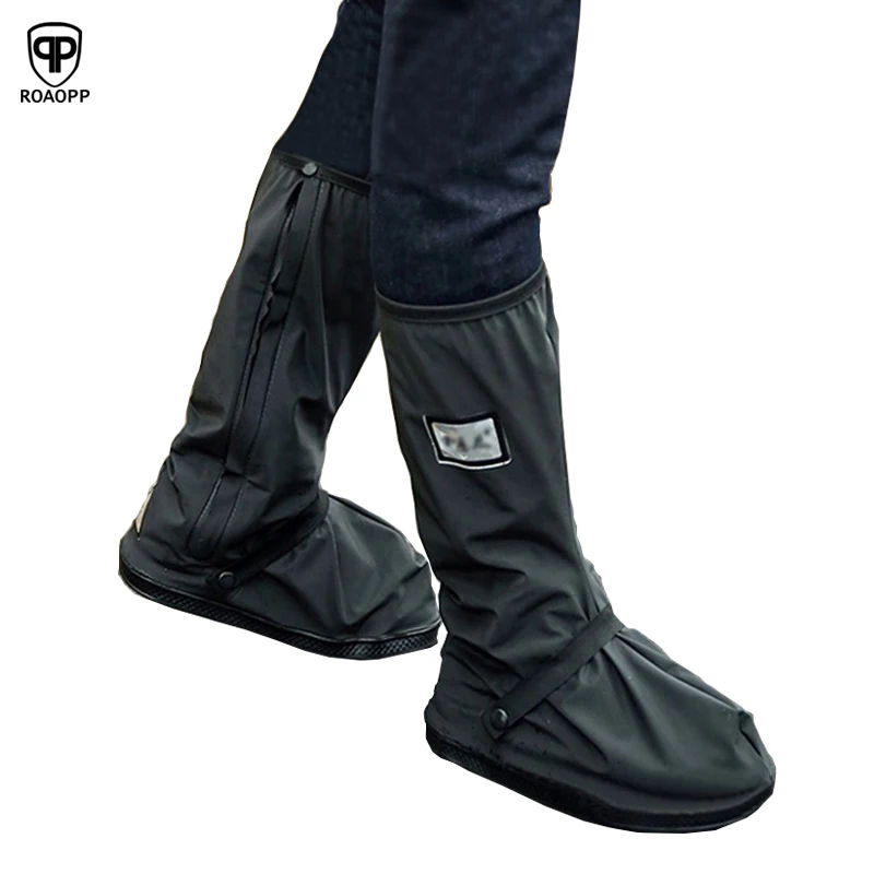 

ROAOPP Fashion Motorcycle Waterproof Rain Shoes Covers Thicker Scooter Non-slip Boots Covers 100% Waterproof Adjusting Tightness