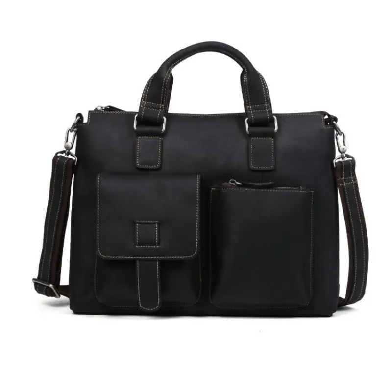 

New Arrive Men Handbag Brand Men Bag Vintage Genuine Leather Shoulder Bags Messenger Bags Solid Crossbody Bag For Men Bolsas