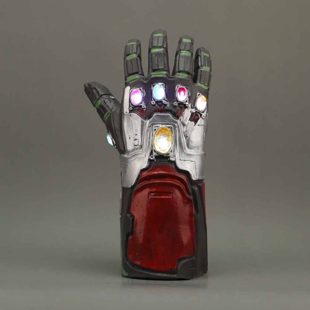 

Avengers 4 Endgame Iron Man Infinity Gauntlet Led Light Cosplay Arm Thanos Latex Gloves Arms Marvel Superhero Weapon Party Props