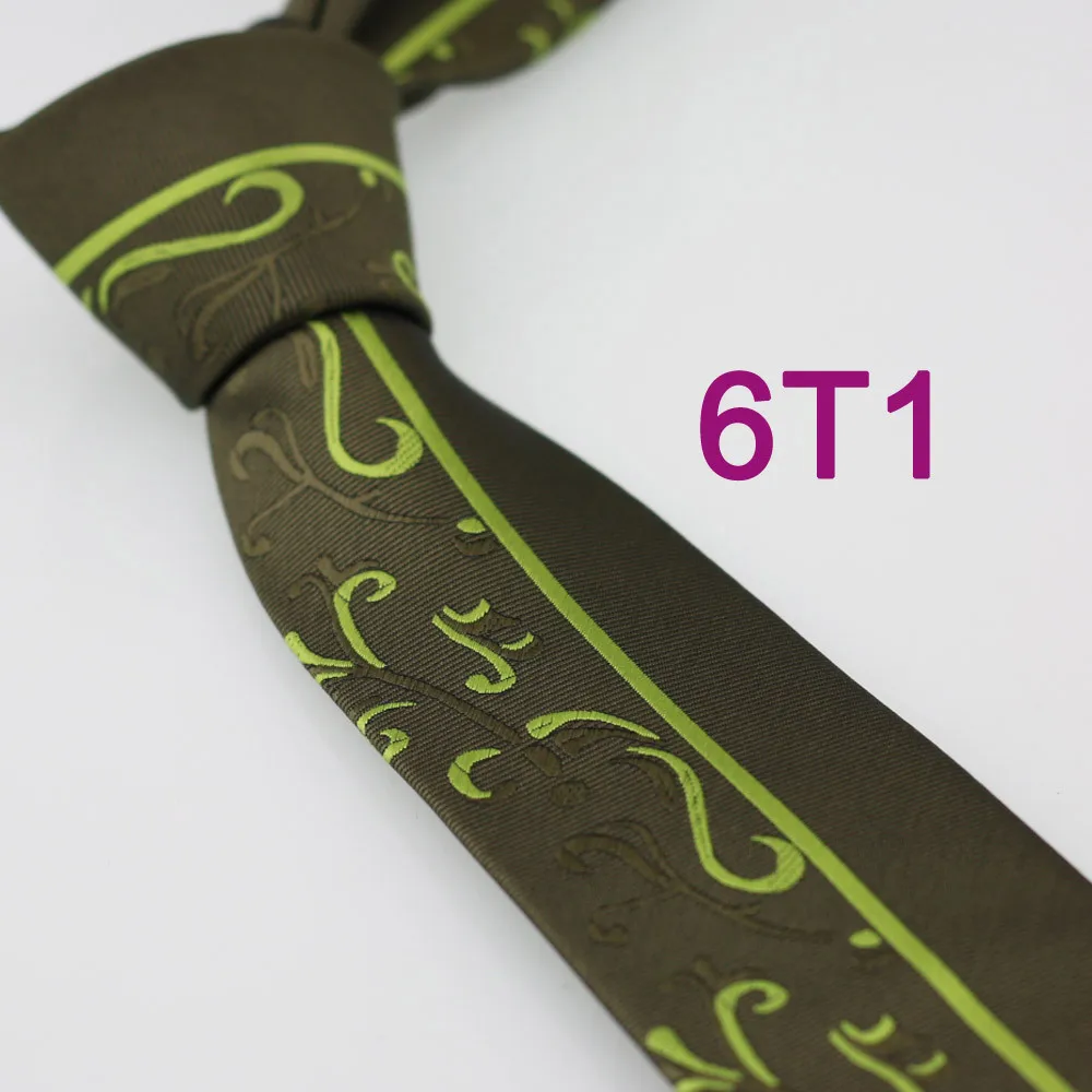 YIBEI coahella ties мужской тонкий галстук дизайн оливковый с зелеными полосками Пейсли микроволокнистый жаккард Тканый шейный платок, тонкий галстук