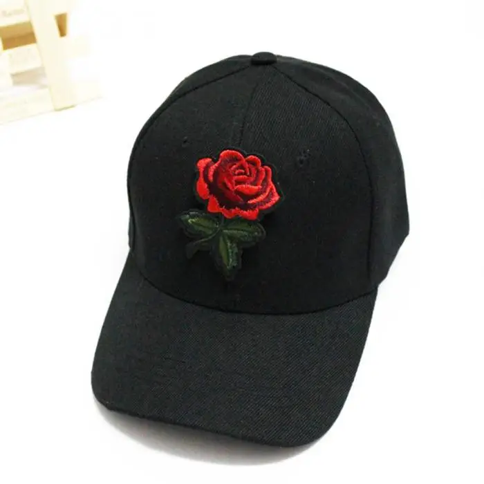 Женская Бейсболка Роза, вышивка Цветочная широкополая Регулируемая парусиновая шляпа TH36